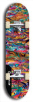 Skateboard deck: Limited edition, North American maple skateboard deck designed by underground artist BellyRash - available widths 7.5 to 8.5 inches in both mellow concave and steep concave shapes. Artwork: ABEX LIQUID brand popsicle-shaped with a multi-colored swirling patterned background