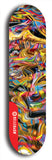 Skateboard deck: Limited edition, North American maple skateboard deck designed by underground artist BellyRash - available widths 7.5 to 8.5 inches in both mellow concave and steep concave shapes. Artwork: ABEX LIQUID brand popsicle-shaped with a multi-colored swirling patterned background