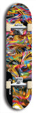 Skateboard deck: Limited edition, North American maple skateboard deck designed by underground artist BellyRash - available widths 7.5 to 8.5 inches in both mellow concave and steep concave shapes. Artwork: ABEX LIQUID brand popsicle-shaped with a multi-colored swirling patterned background