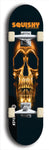 Skateboard deck: Limited edition, North American maple skateboard deck designed by underground artist BellyRash - available widths 7.5 to 8.5 inches in both mellow concave and steep concave shapes. Artwork: SQUISHY logo brand popsicle-shaped deck