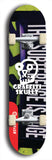 Skateboard deck: Limited edition, North American maple skateboard deck designed by underground artist BellyRash - available widths 7.5 to 8.5 inches in both mellow concave and steep concave shapes. Artwork: GRAFFITI SKULLZ logo brand popsicle-shaped deck with graffiti or street art background