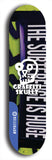 Skateboard deck: Limited edition, North American maple skateboard deck designed by underground artist BellyRash - available widths 7.5 to 8.5 inches in both mellow concave and steep concave shapes. Artwork: GRAFFITI SKULLZ logo brand popsicle-shaped deck with graffiti or street art background