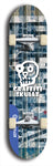 Skateboard deck: Limited edition, North American maple skateboard deck designed by underground artist BellyRash - available widths 7.5 to 8.5 inches in both mellow concave and steep concave shapes. Artwork: GRAFFITI SKULLZ logo brand popsicle-shaped deck with graffiti or street art background