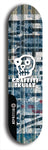 Skateboard deck: Limited edition, North American maple skateboard deck designed by underground artist BellyRash - available widths 7.5 to 8.5 inches in both mellow concave and steep concave shapes. Artwork: GRAFFITI SKULLZ logo brand popsicle-shaped deck with graffiti or street art background