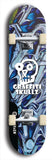 Skateboard deck: Limited edition, North American maple skateboard deck designed by underground artist BellyRash - available widths 7.5 to 8.5 inches in both mellow concave and steep concave shapes. Artwork: GRAFFITI SKULLZ logo brand popsicle-shaped deck with graffiti or street art background