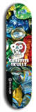 Skateboard deck: Limited edition, North American maple skateboard deck designed by underground artist BellyRash - available widths 7.5 to 8.5 inches in both mellow concave and steep concave shapes. Artwork: GRAFFITI SKULLZ logo brand popsicle-shaped deck with graffiti or street art background