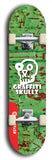 Skateboard deck: Limited edition, North American maple skateboard deck designed by underground artist BellyRash - available widths 7.5 to 8.5 inches in both mellow concave and steep concave shapes. Artwork: GRAFFITI SKULLZ logo brand popsicle-shaped deck with graffiti or street art background