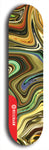 Skateboard deck: Limited edition, North American maple skateboard deck designed by underground artist BellyRash - available widths 7.5 to 8.5 inches in both mellow concave and steep concave shapes. Artwork: ABEX LIQUID brand popsicle-shaped with a multi-colored swirling patterned background