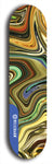 Skateboard deck: Limited edition, North American maple skateboard deck designed by underground artist BellyRash - available widths 7.5 to 8.5 inches in both mellow concave and steep concave shapes. Artwork: ABEX LIQUID brand popsicle-shaped with a multi-colored swirling patterned background