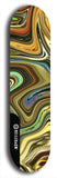 Skateboard deck: Limited edition, North American maple skateboard deck designed by underground artist BellyRash - available widths 7.5 to 8.5 inches in both mellow concave and steep concave shapes. Artwork: ABEX LIQUID brand popsicle-shaped with a multi-colored swirling patterned background