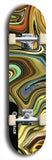 Skateboard deck: Limited edition, North American maple skateboard deck designed by underground artist BellyRash - available widths 7.5 to 8.5 inches in both mellow concave and steep concave shapes. Artwork: ABEX LIQUID brand popsicle-shaped with a multi-colored swirling patterned background