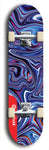 Skateboard deck: Limited edition, North American maple skateboard deck designed by underground artist BellyRash - available widths 7.5 to 8.5 inches in both mellow concave and steep concave shapes. Artwork: ABEX LIQUID brand popsicle-shaped with a multi-colored swirling patterned background