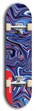 Skateboard deck: Limited edition, North American maple skateboard deck designed by underground artist BellyRash - available widths 7.5 to 8.5 inches in both mellow concave and steep concave shapes. Artwork: ABEX LIQUID brand popsicle-shaped with a multi-colored swirling patterned background