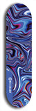 Skateboard deck: Limited edition, North American maple skateboard deck designed by underground artist BellyRash - available widths 7.5 to 8.5 inches in both mellow concave and steep concave shapes. Artwork: ABEX LIQUID brand popsicle-shaped with a multi-colored swirling patterned background