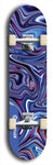 Skateboard deck: Limited edition, North American maple skateboard deck designed by underground artist BellyRash - available widths 7.5 to 8.5 inches in both mellow concave and steep concave shapes. Artwork: ABEX LIQUID brand popsicle-shaped with a multi-colored swirling patterned background