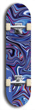 Skateboard deck: Limited edition, North American maple skateboard deck designed by underground artist BellyRash - available widths 7.5 to 8.5 inches in both mellow concave and steep concave shapes. Artwork: ABEX LIQUID brand popsicle-shaped with a multi-colored swirling patterned background