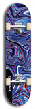 Skateboard deck: Limited edition, North American maple skateboard deck designed by underground artist BellyRash - available widths 7.5 to 8.5 inches in both mellow concave and steep concave shapes. Artwork: ABEX LIQUID brand popsicle-shaped with a multi-colored swirling patterned background