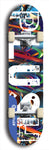 Skateboard deck: Limited edition, North American maple skateboard deck designed by underground artist BellyRash - available widths 7.5 to 8.5 inches in both mellow concave and steep concave shapes. Artwork: PLUSH logo brand popsicle-shaped deck