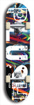 Skateboard deck: Limited edition, North American maple skateboard deck designed by underground artist BellyRash - available widths 7.5 to 8.5 inches in both mellow concave and steep concave shapes. Artwork: PLUSH logo brand popsicle-shaped deck