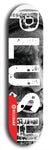 Skateboard deck: Limited edition, North American maple skateboard deck designed by underground artist BellyRash - available widths 7.5 to 8.5 inches in both mellow concave and steep concave shapes. Artwork: PLUSH logo brand popsicle-shaped deck