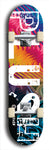 Skateboard deck: Limited edition, North American maple skateboard deck designed by underground artist BellyRash - available widths 7.5 to 8.5 inches in both mellow concave and steep concave shapes. Artwork: PLUSH logo brand popsicle-shaped deck