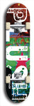 Skateboard deck: Limited edition, North American maple skateboard deck designed by underground artist BellyRash - available widths 7.5 to 8.5 inches in both mellow concave and steep concave shapes. Artwork: PLUSH logo brand popsicle-shaped deck