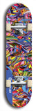 Skateboard deck: Limited edition, North American maple skateboard deck designed by underground artist BellyRash - available widths 7.5 to 8.5 inches in both mellow concave and steep concave shapes. Artwork: ABEX LIQUID brand popsicle-shaped with a multi-colored swirling patterned background