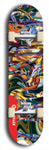 Skateboard deck: Limited edition, North American maple skateboard deck designed by underground artist BellyRash - available widths 7.5 to 8.5 inches in both mellow concave and steep concave shapes. Artwork: ABEX LIQUID brand popsicle-shaped with a multi-colored swirling patterned background