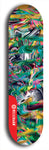 Skateboard deck: Limited edition, North American maple skateboard deck designed by underground artist BellyRash - available widths 7.5 to 8.5 inches in both mellow concave and steep concave shapes. Artwork: ABEX LIQUID brand popsicle-shaped with a multi-colored swirling patterned background