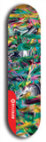 Skateboard deck: Limited edition, North American maple skateboard deck designed by underground artist BellyRash - available widths 7.5 to 8.5 inches in both mellow concave and steep concave shapes. Artwork: ABEX LIQUID brand popsicle-shaped with a multi-colored swirling patterned background