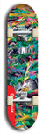 Skateboard deck: Limited edition, North American maple skateboard deck designed by underground artist BellyRash - available widths 7.5 to 8.5 inches in both mellow concave and steep concave shapes. Artwork: ABEX LIQUID brand popsicle-shaped with a multi-colored swirling patterned background