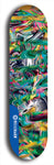 Skateboard deck: Limited edition, North American maple skateboard deck designed by underground artist BellyRash - available widths 7.5 to 8.5 inches in both mellow concave and steep concave shapes. Artwork: ABEX LIQUID brand popsicle-shaped with a multi-colored swirling patterned background