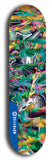 Skateboard deck: Limited edition, North American maple skateboard deck designed by underground artist BellyRash - available widths 7.5 to 8.5 inches in both mellow concave and steep concave shapes. Artwork: ABEX LIQUID brand popsicle-shaped with a multi-colored swirling patterned background