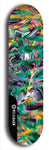 Skateboard deck: Limited edition, North American maple skateboard deck designed by underground artist BellyRash - available widths 7.5 to 8.5 inches in both mellow concave and steep concave shapes. Artwork: ABEX LIQUID brand popsicle-shaped with a multi-colored swirling patterned background