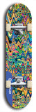 Skateboard deck: Limited edition, North American maple skateboard deck designed by underground artist BellyRash - available widths 7.5 to 8.5 inches in both mellow concave and steep concave shapes. Artwork: ABEX LIQUID brand popsicle-shaped with a multi-colored swirling patterned background