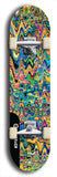 Skateboard deck: Limited edition, North American maple skateboard deck designed by underground artist BellyRash - available widths 7.5 to 8.5 inches in both mellow concave and steep concave shapes. Artwork: ABEX LIQUID brand popsicle-shaped with a multi-colored swirling patterned background