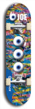 Skateboard deck: Limited edition, North American maple skateboard deck designed by underground artist BellyRash - available widths 7.5 to 8.5 inches in both mellow concave and steep concave shapes. Artwork: EYEBALL JOE logo brand popsicle-shaped deck 