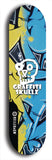 Skateboard deck: Limited edition, North American maple skateboard deck designed by underground artist BellyRash - available widths 7.5 to 8.5 inches in both mellow concave and steep concave shapes. Artwork: GRAFFITI SKULLZ logo brand popsicle-shaped deck with graffiti or street art background