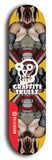 Skateboard deck: Limited edition, North American maple skateboard deck designed by underground artist BellyRash - available widths 7.5 to 8.5 inches in both mellow concave and steep concave shapes. Artwork: GRAFFITI SKULLZ logo brand popsicle-shaped deck with graffiti or street art background