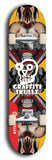 Skateboard deck: Limited edition, North American maple skateboard deck designed by underground artist BellyRash - available widths 7.5 to 8.5 inches in both mellow concave and steep concave shapes. Artwork: GRAFFITI SKULLZ logo brand popsicle-shaped deck with graffiti or street art background