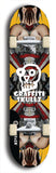 Skateboard deck: Limited edition, North American maple skateboard deck designed by underground artist BellyRash - available widths 7.5 to 8.5 inches in both mellow concave and steep concave shapes. Artwork: GRAFFITI SKULLZ logo brand popsicle-shaped deck with graffiti or street art background