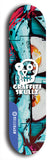 Skateboard deck: Limited edition, North American maple skateboard deck designed by underground artist BellyRash - available widths 7.5 to 8.5 inches in both mellow concave and steep concave shapes. Artwork: GRAFFITI SKULLZ logo brand popsicle-shaped deck with graffiti or street art background