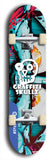 Skateboard deck: Limited edition, North American maple skateboard deck designed by underground artist BellyRash - available widths 7.5 to 8.5 inches in both mellow concave and steep concave shapes. Artwork: GRAFFITI SKULLZ logo brand popsicle-shaped deck with graffiti or street art background