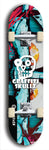 Skateboard deck: Limited edition, North American maple skateboard deck designed by underground artist BellyRash - available widths 7.5 to 8.5 inches in both mellow concave and steep concave shapes. Artwork: GRAFFITI SKULLZ logo brand popsicle-shaped deck with graffiti or street art background