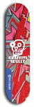 Skateboard deck: Limited edition, North American maple skateboard deck designed by underground artist BellyRash - available widths 7.5 to 8.5 inches in both mellow concave and steep concave shapes. Artwork: GRAFFITI SKULLZ logo brand popsicle-shaped deck with graffiti or street art background