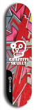 Skateboard deck: Limited edition, North American maple skateboard deck designed by underground artist BellyRash - available widths 7.5 to 8.5 inches in both mellow concave and steep concave shapes. Artwork: GRAFFITI SKULLZ logo brand popsicle-shaped deck with graffiti or street art background