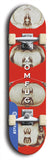 Skateboard deck: Limited edition, North American maple skateboard deck designed by underground artist BellyRash - available widths 7.5 to 8.5 inches in both mellow concave and steep concave shapes. Artwork: XOMFUG logo brand popsicle-shaped deck