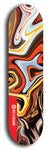 Skateboard deck: Limited edition, North American maple skateboard deck designed by underground artist BellyRash - available widths 7.5 to 8.5 inches in both mellow concave and steep concave shapes. Artwork: ABEX LIQUID brand popsicle-shaped with a multi-colored swirling patterned background