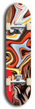 Skateboard deck: Limited edition, North American maple skateboard deck designed by underground artist BellyRash - available widths 7.5 to 8.5 inches in both mellow concave and steep concave shapes. Artwork: ABEX LIQUID brand popsicle-shaped with a multi-colored swirling patterned background