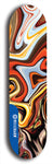 Skateboard deck: Limited edition, North American maple skateboard deck designed by underground artist BellyRash - available widths 7.5 to 8.5 inches in both mellow concave and steep concave shapes. Artwork: ABEX LIQUID brand popsicle-shaped with a multi-colored swirling patterned background